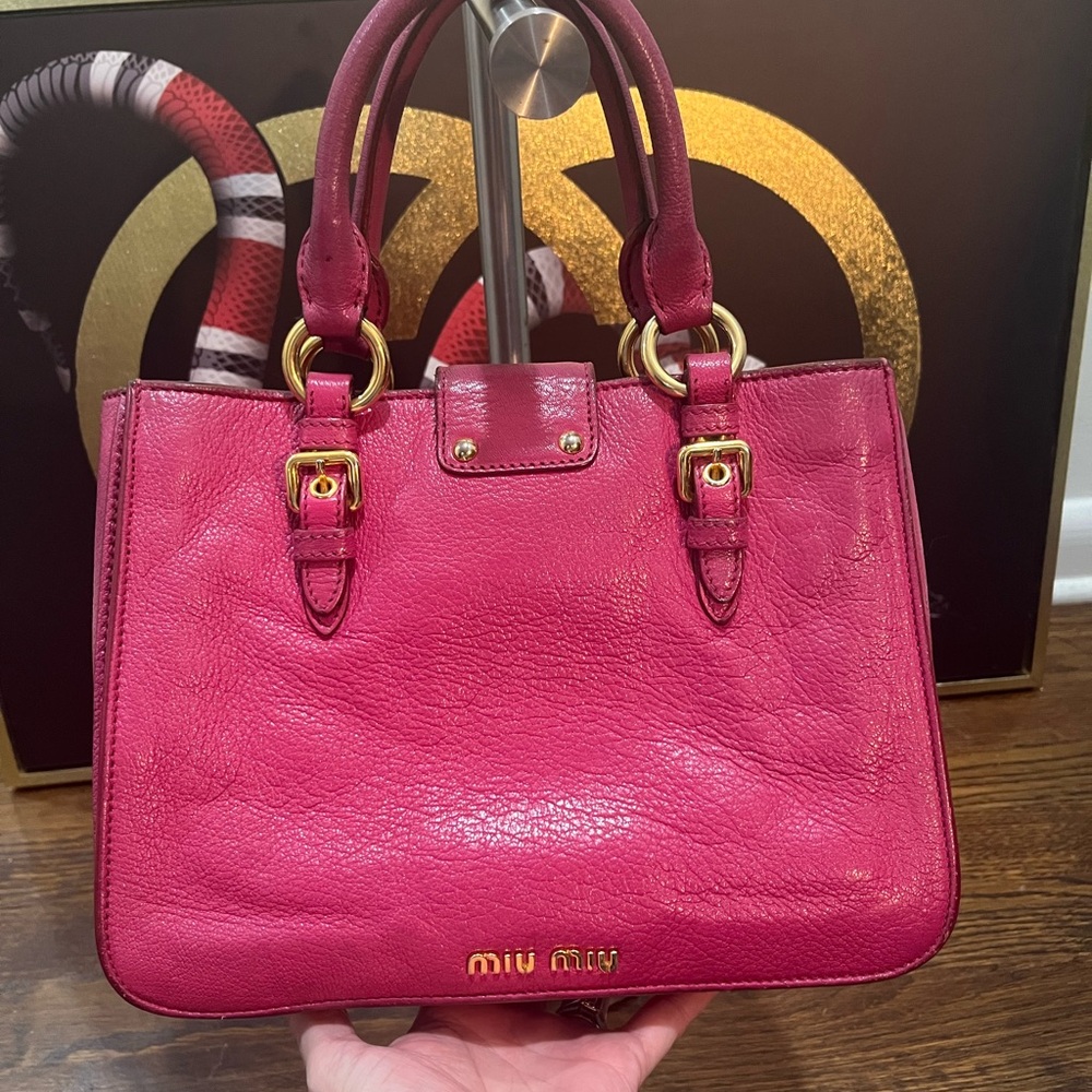 Miu Miu pink Satchel with Crossbody strap, EUC, comes with COA - Picture 4 of 13